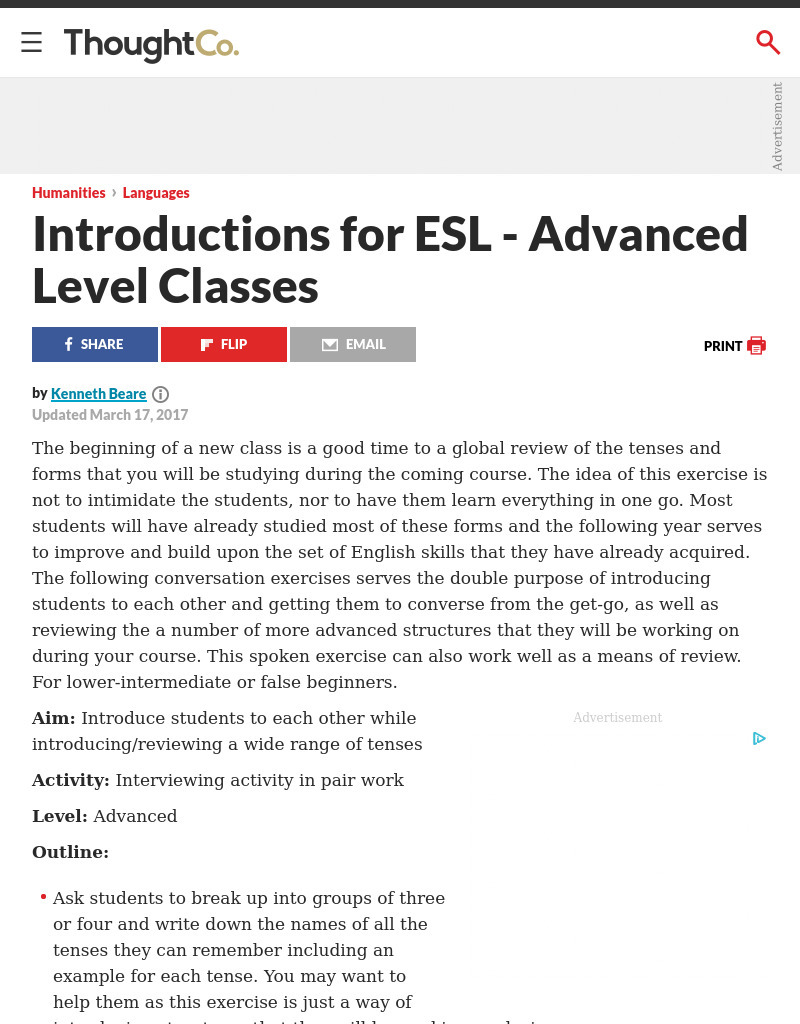 Introductory Lesson for Lower Intermediate Classes Lesson Plan