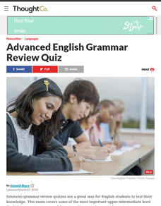 Intermediate English Grammar Review # 3 Lesson Plan