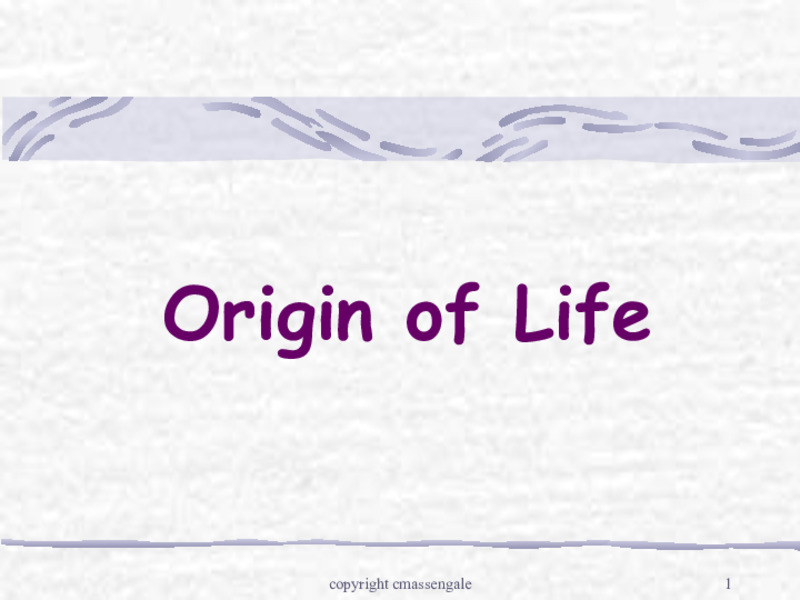 Origin of Life PPT