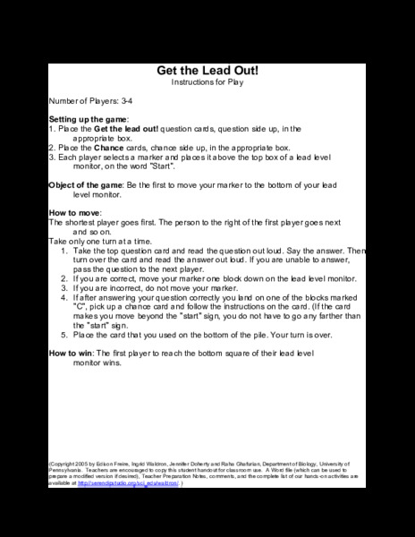 Get the Lead Out! Learning
