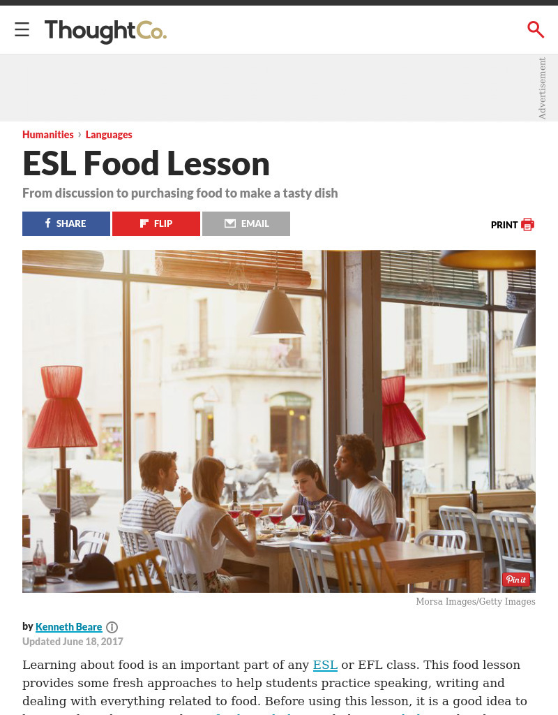 Cooking Your Favorite Meal - Vocabulary and Discussion Lesson for English Students of All Ages Lesson Plan