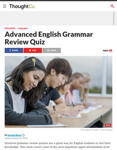 English Intermediate Grammar Review # 2 Lesson Plan