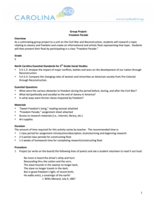 Group Project: Freedom Parade Lesson Plan