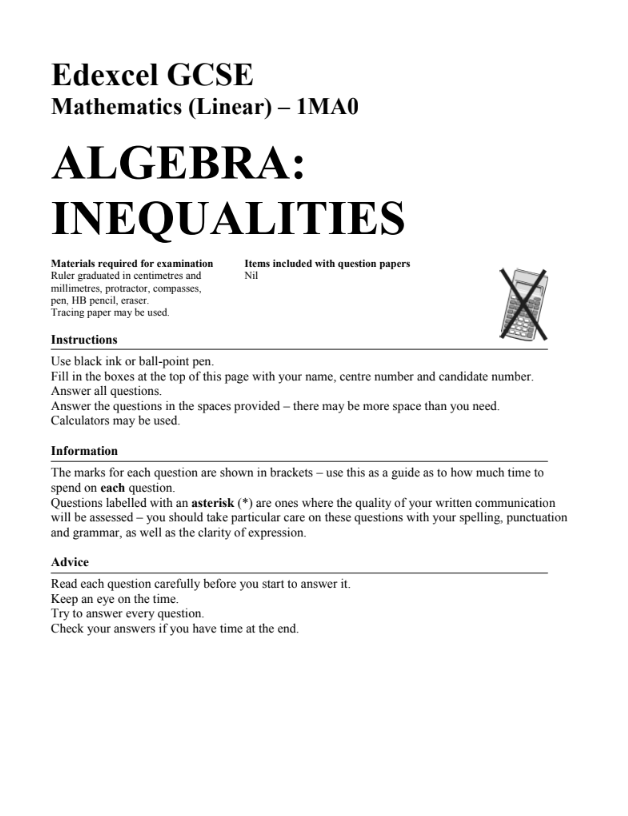 Inequalities Assessment