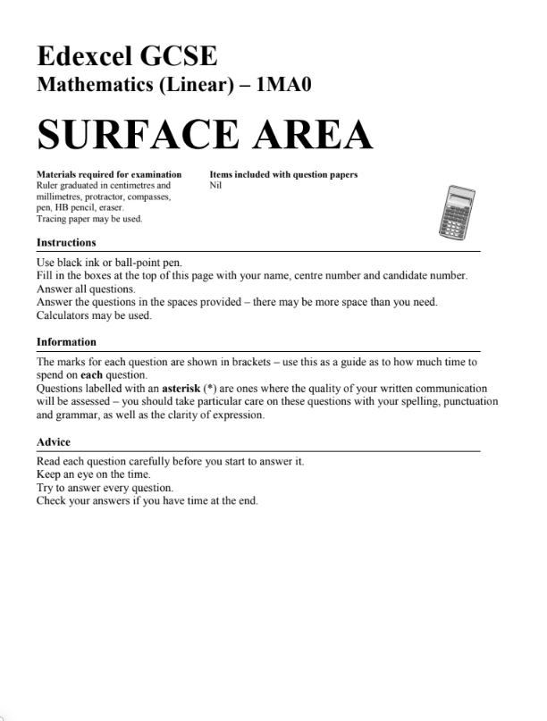 Surface Area Assessment
