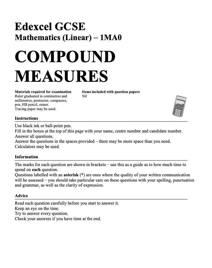 Compound Measures Assessment