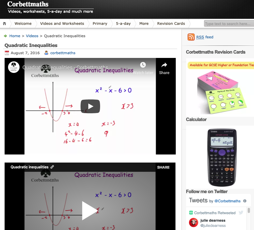 Quadratic Inequalities Instructional Video