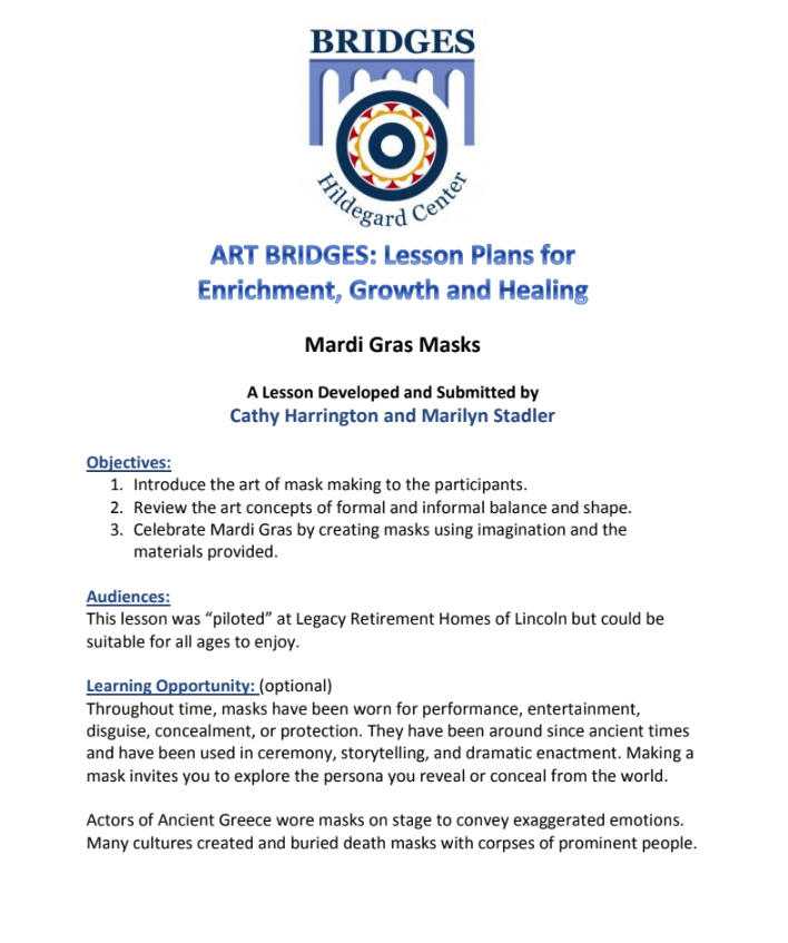 Mardi Gras Masks Activity