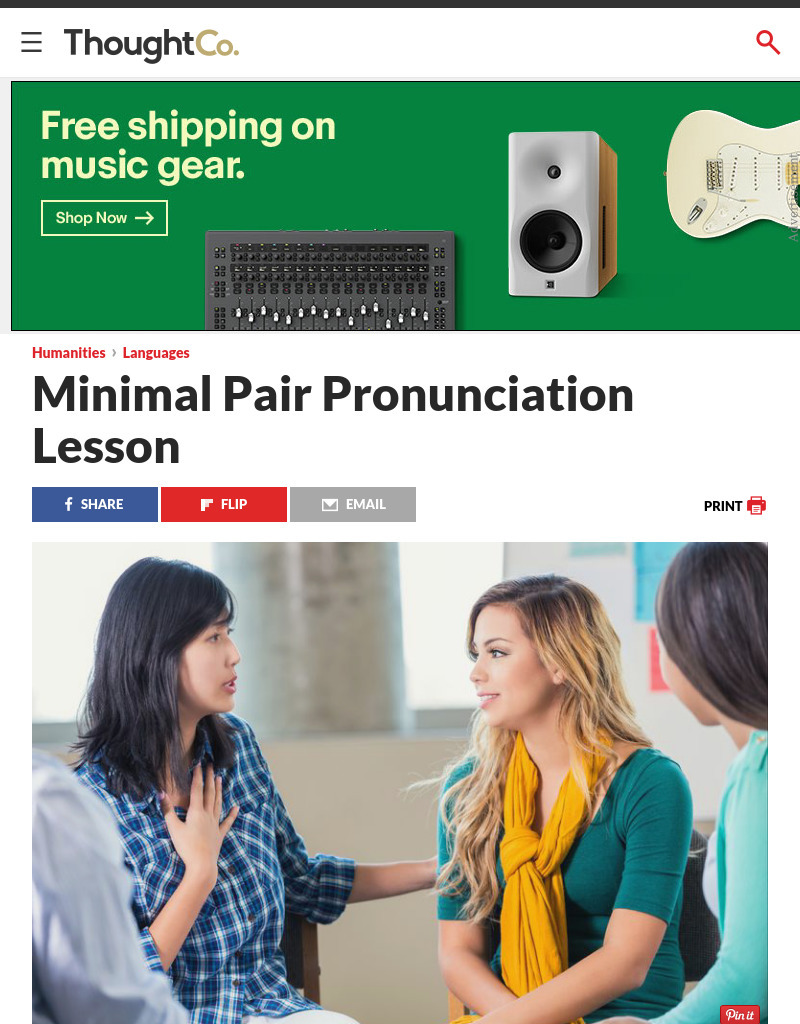 Minimal Pair Pronunciation Lesson Lesson Plan