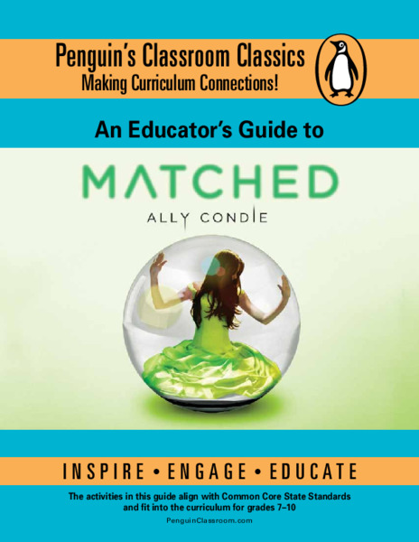 An Educator's Guide to Matched by Ally Condie Lesson Plan