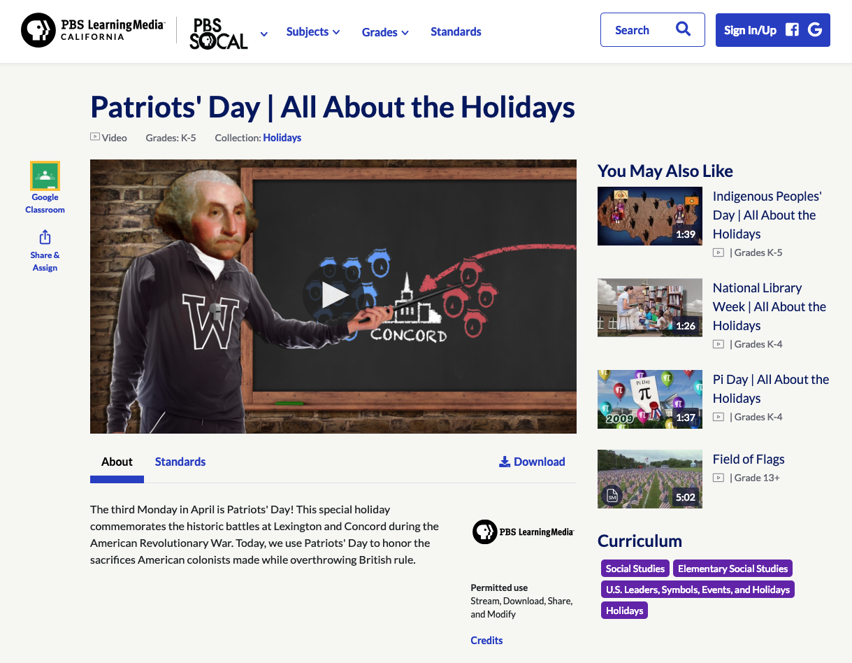 Patriots' Day | All About the Holidays Instructional Video