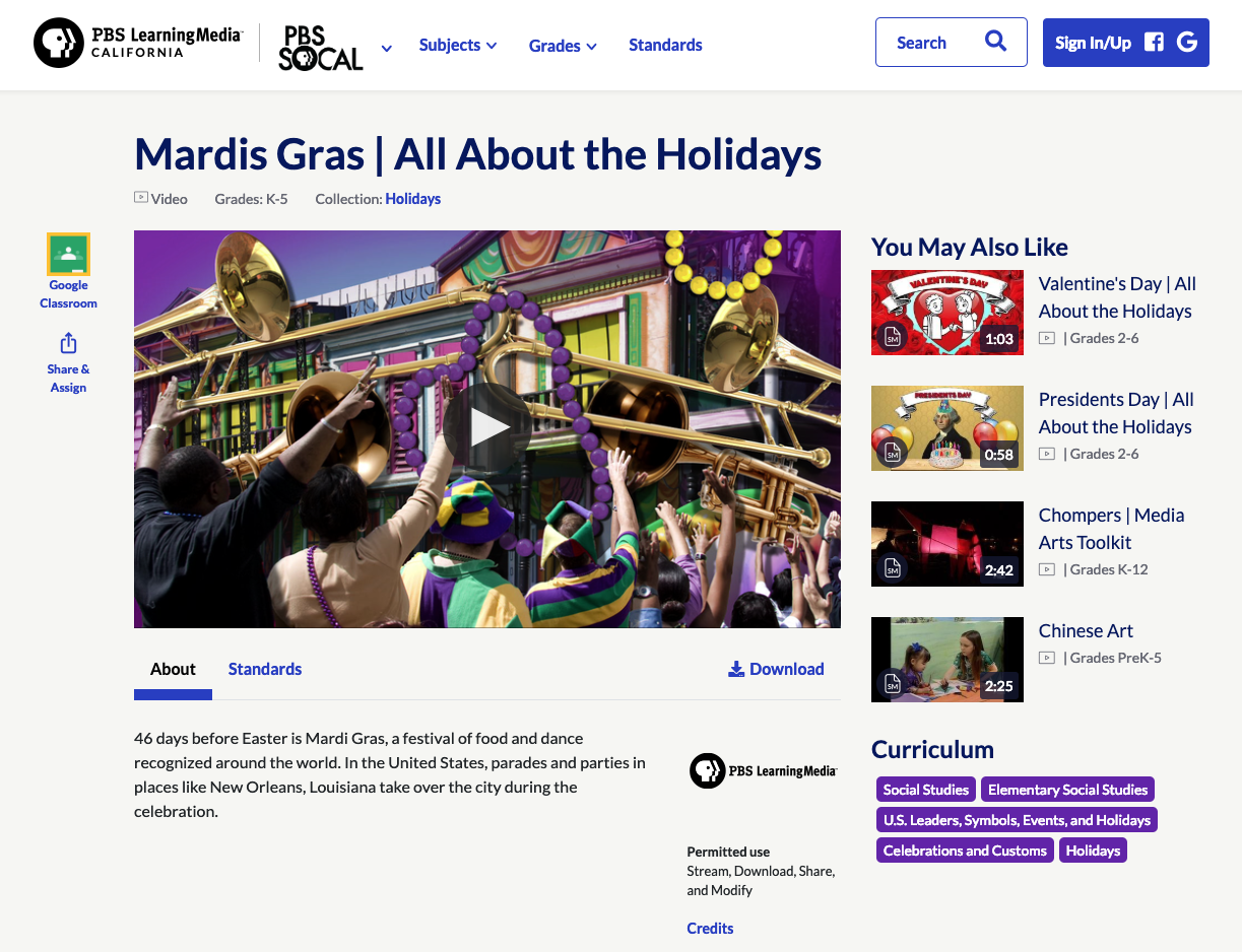 Mardis Gras | All About the Holidays Instructional Video