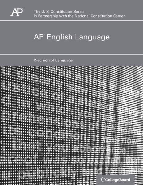 AP English Language—Precision of Language Lesson Plan