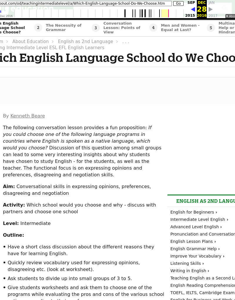 Conversation - Which school do we choose? Lesson Plan