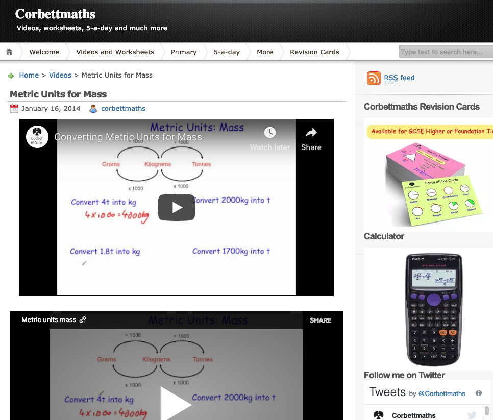 Metric Units for Mass Instructional Video