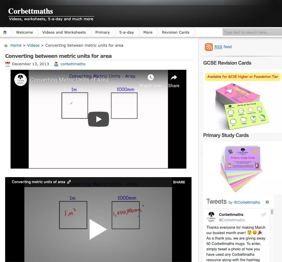 Converting between Metric Units for Area Instructional Video