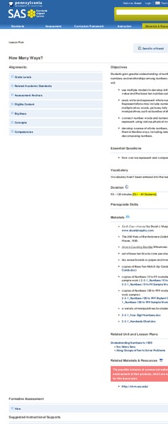 How Many Ways? Lesson Plan