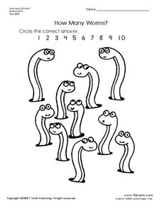 How Many Worms? Worksheet