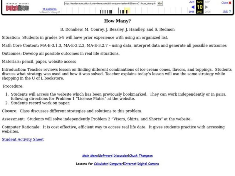 How Many? Lesson Plan