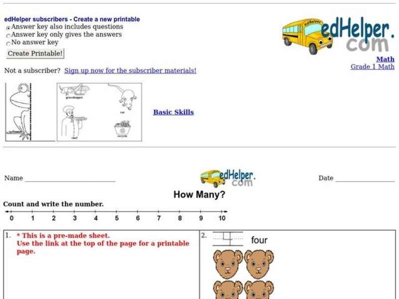 How Many? Worksheet