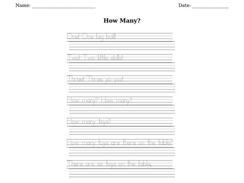 How Many? Worksheet