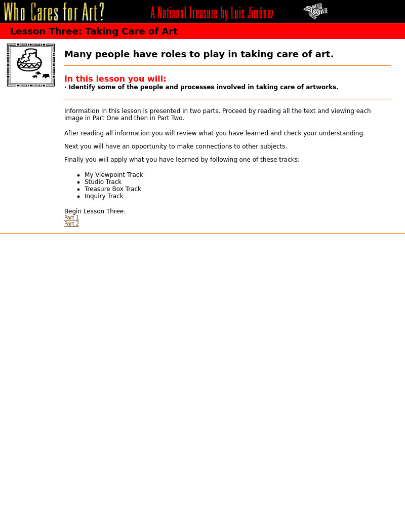 Taking Care of Art Lesson Plan