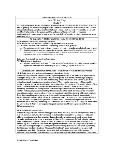 How Old Are They? Assessment