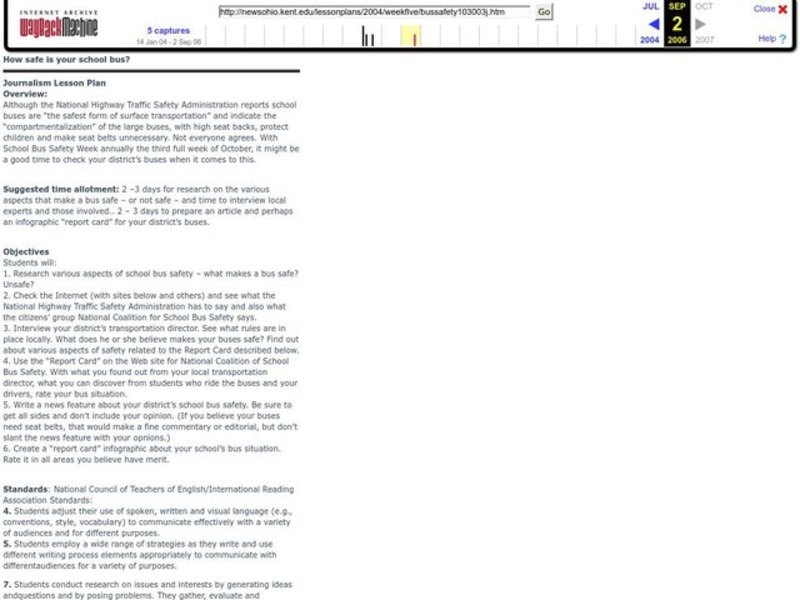 How safe is your school bus? Lesson Plan