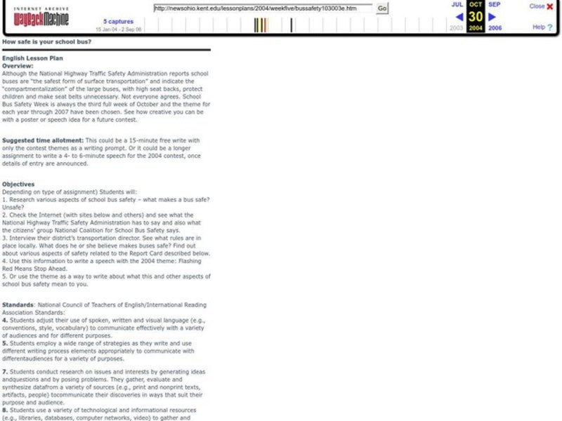 How Safe is Your School Bus? Lesson Plan