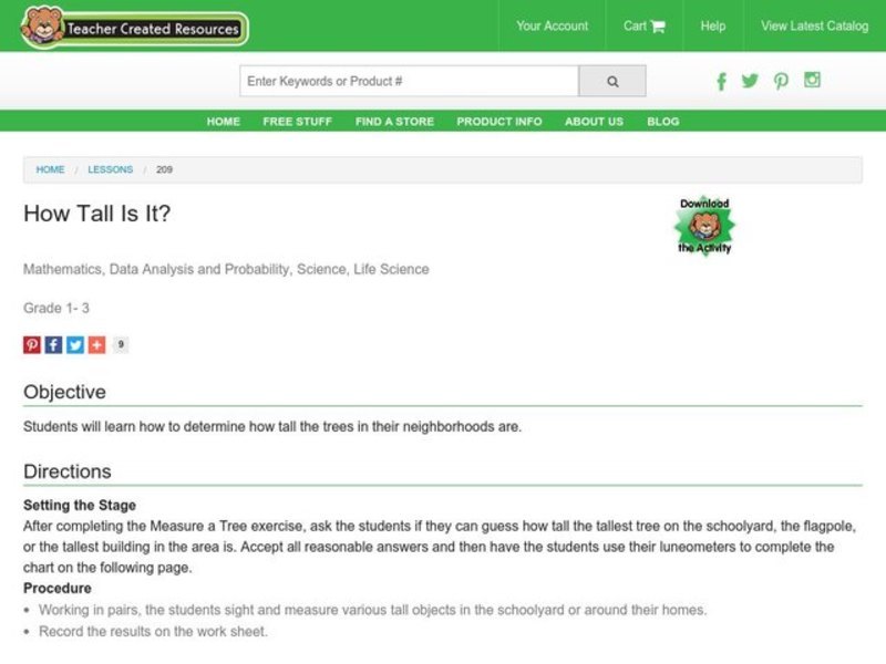 How Tall Is It? Lesson Plan