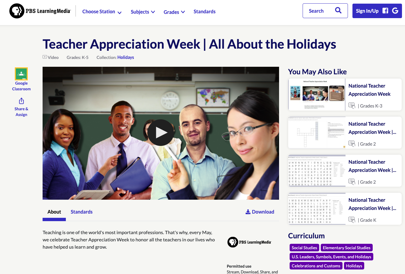Teacher Appreciation Week | All About the Holidays Instructional Video