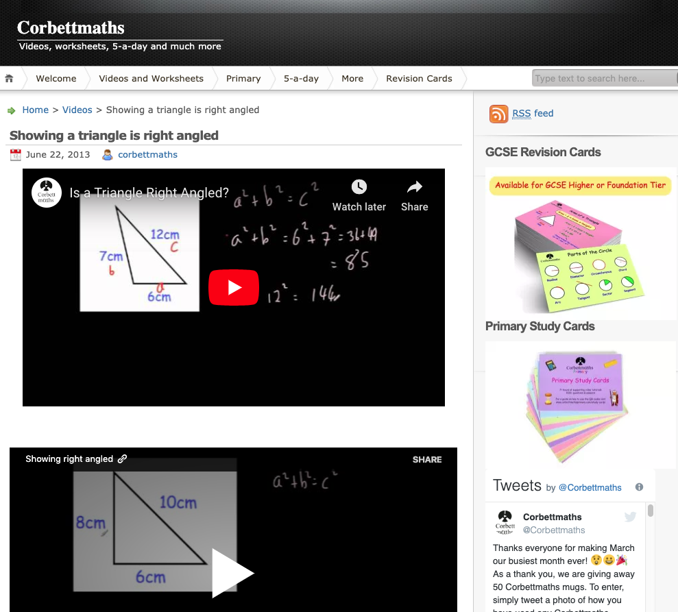 Showing a Triangle Is Right Angled Instructional Video