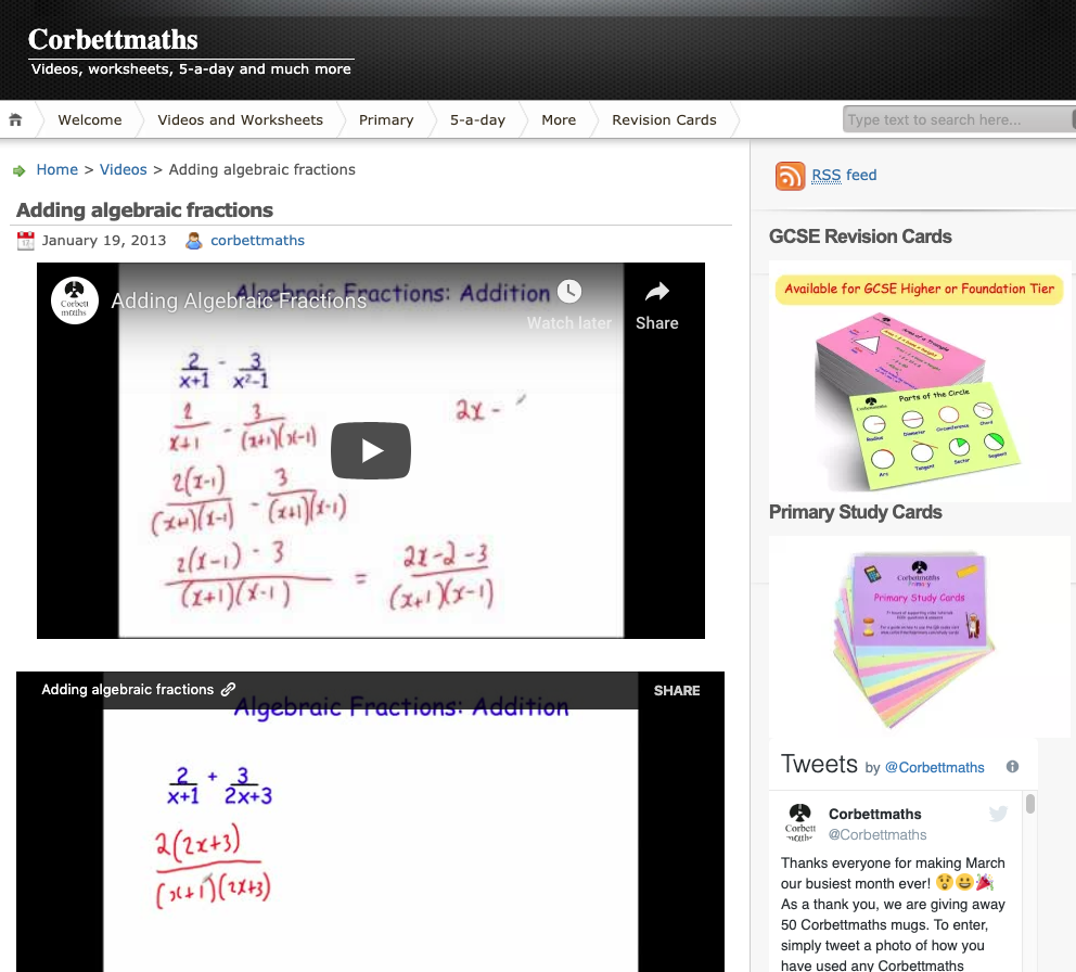Adding Algebraic Fractions Instructional Video