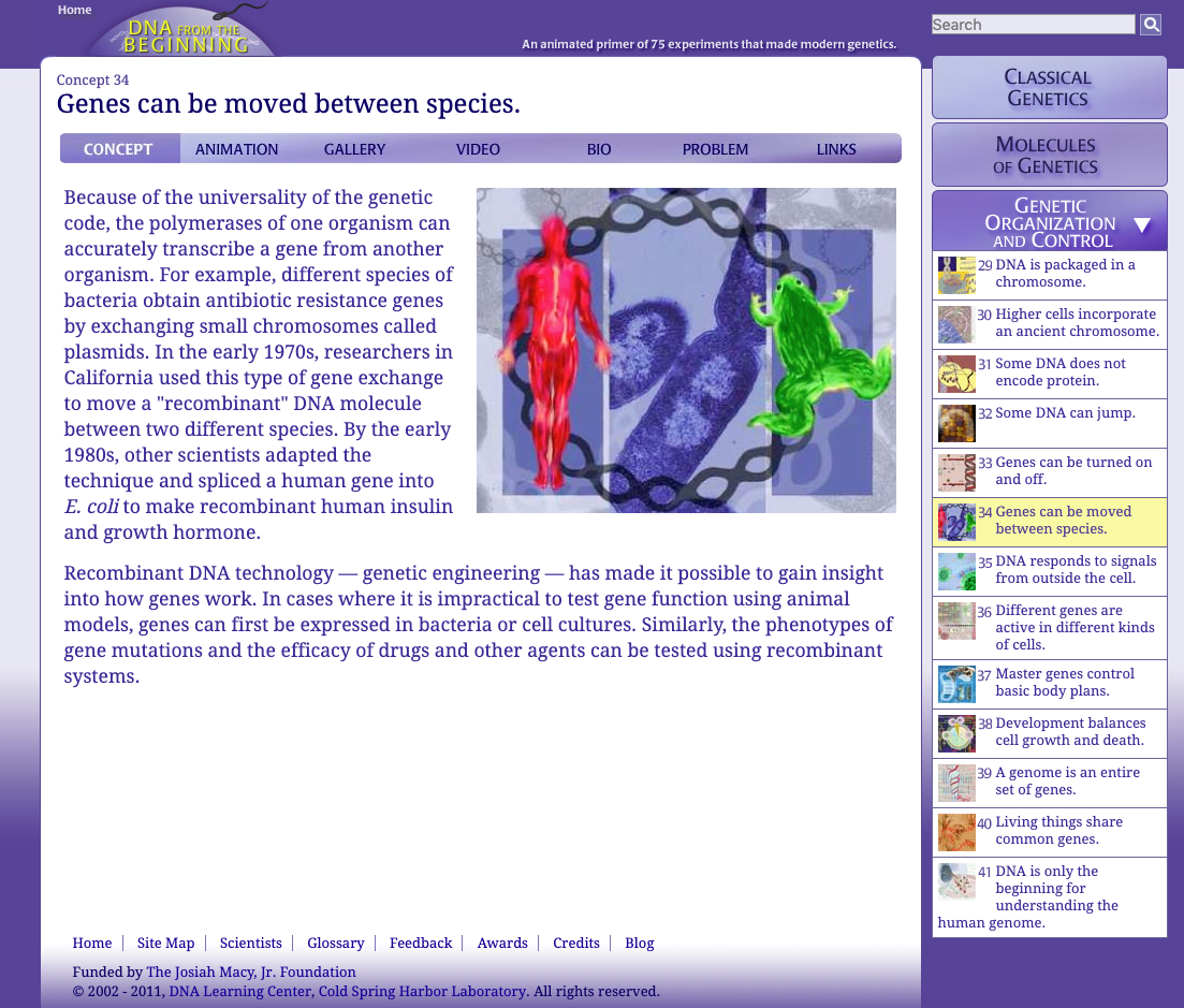 Genes Can Be Moved Between Species Interactive