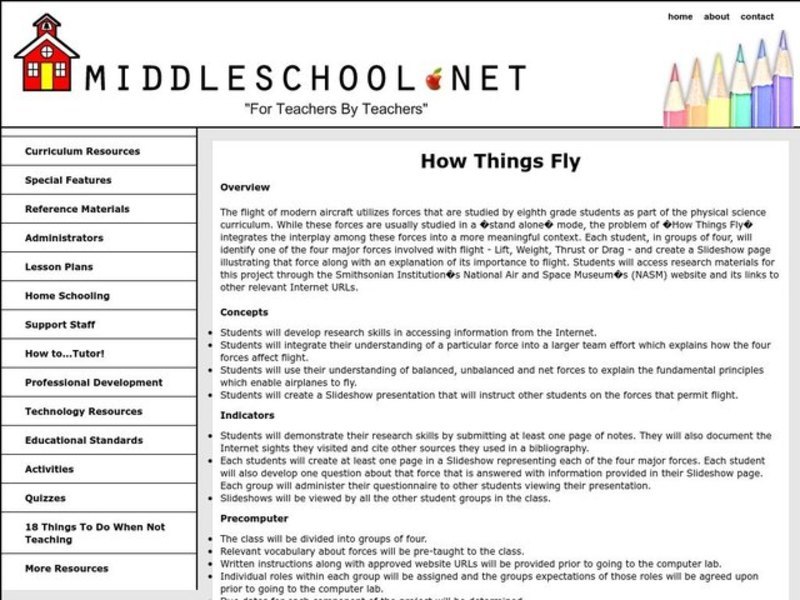 How Things Fly Lesson Plan
