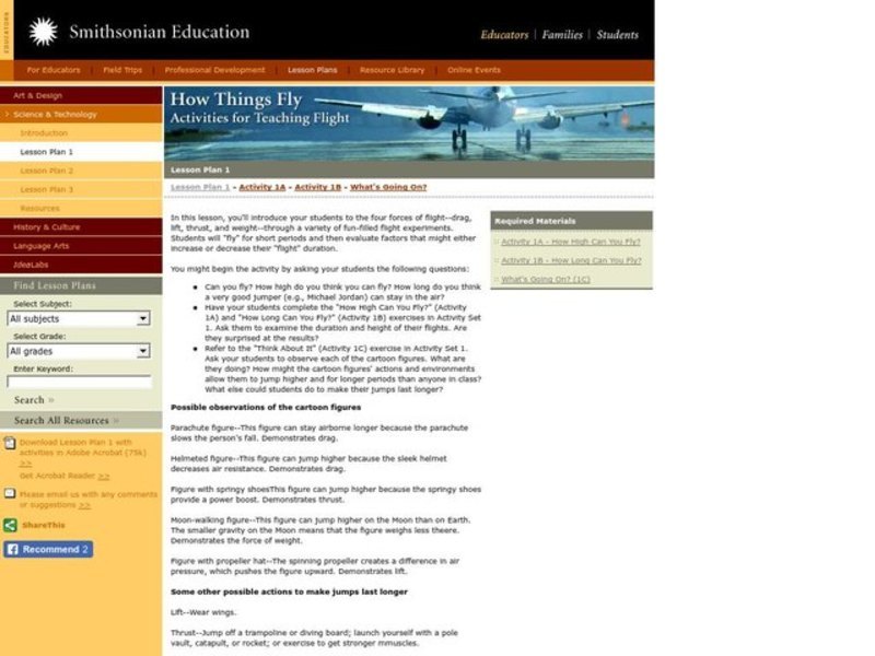 How Things Fly Lesson Plan