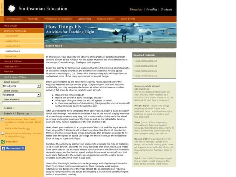 How Things Fly Lesson Plan