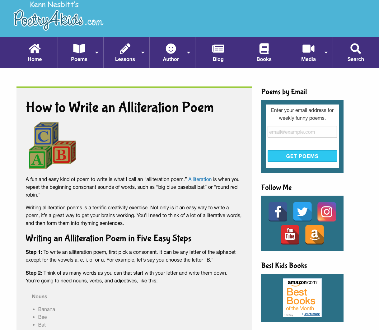 How to Write an Alliteration Poem Activity