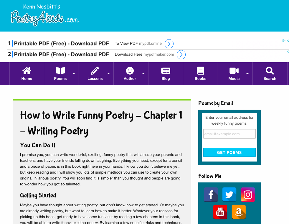 How to Write Funny Poetry — Chapter 1: Writing Poetry Activity