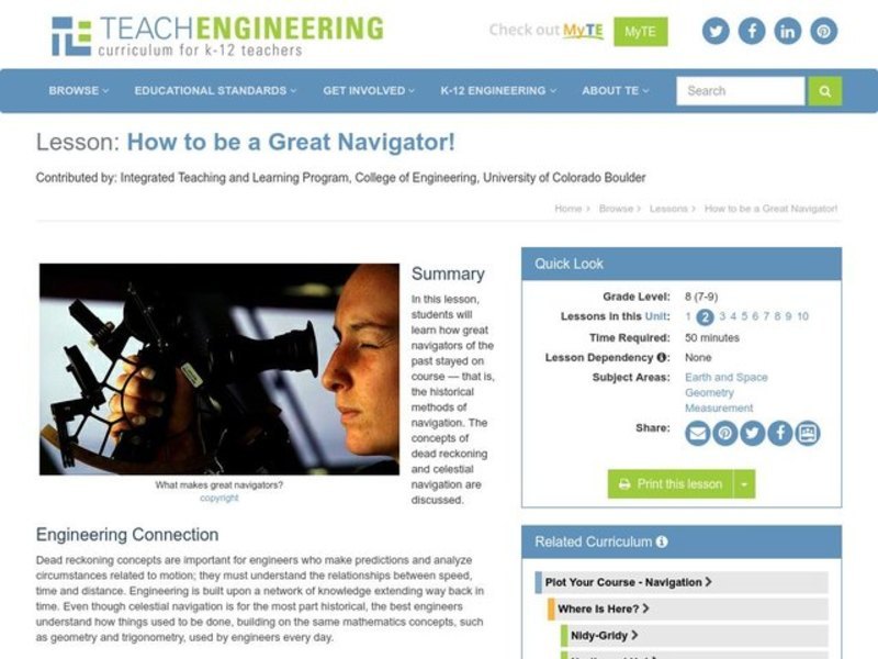 How to be a Great Navigator! Lesson Plan