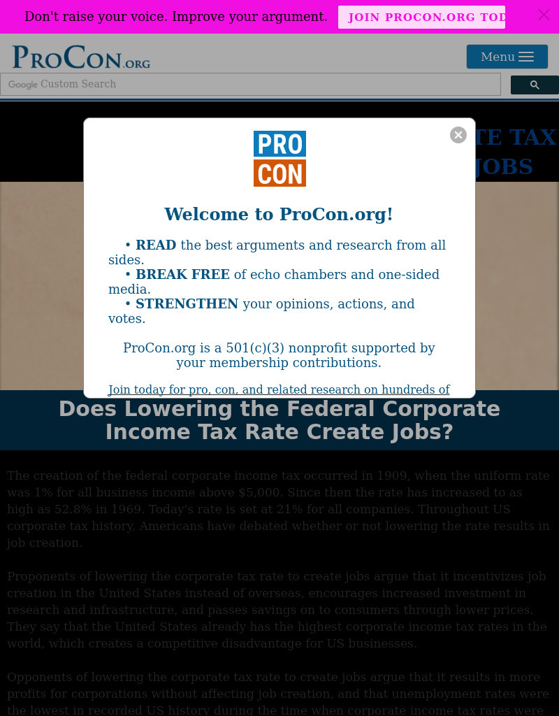 Corporate Tax Rate and Jobs Handout
