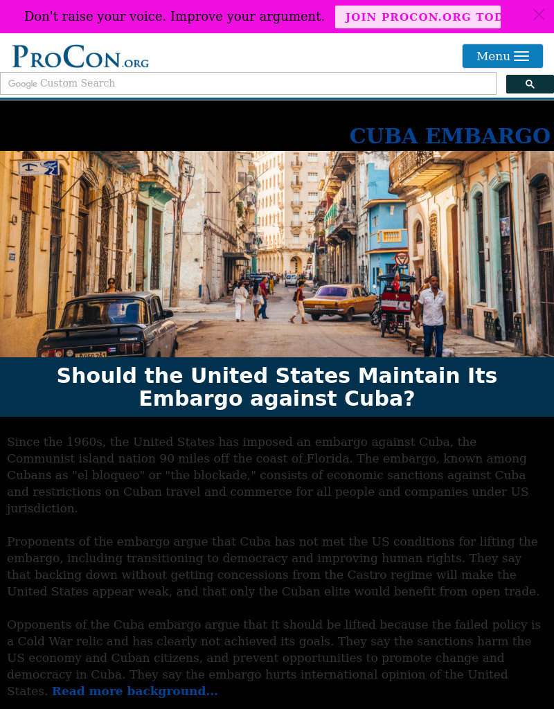 Cuba Embargo Handout