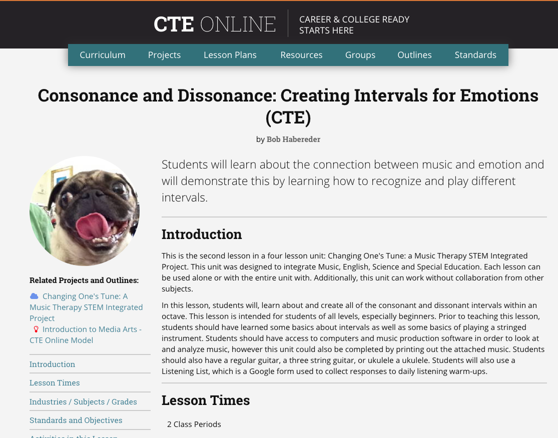 Consonance and Dissonance: Creating Intervals for Emotions (CTE) Lesson Plan