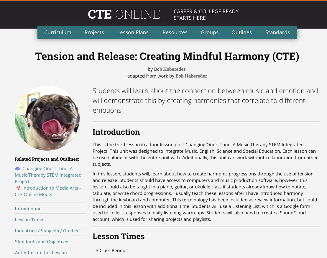 Tension and Release: Creating Mindful Harmony (CTE) Lesson Plan