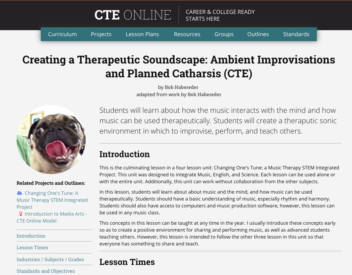 Creating a Therapeutic Soundscape: Ambient Improvisations and Planned Catharsis (CTE) Lesson Plan