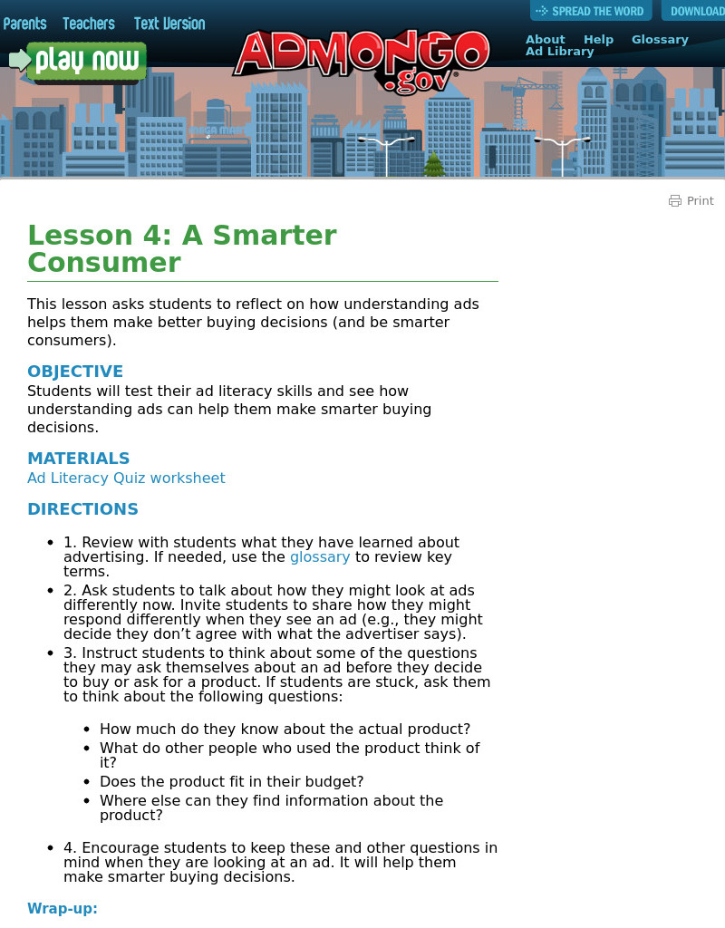 A Smarter Consumer Lesson Plan