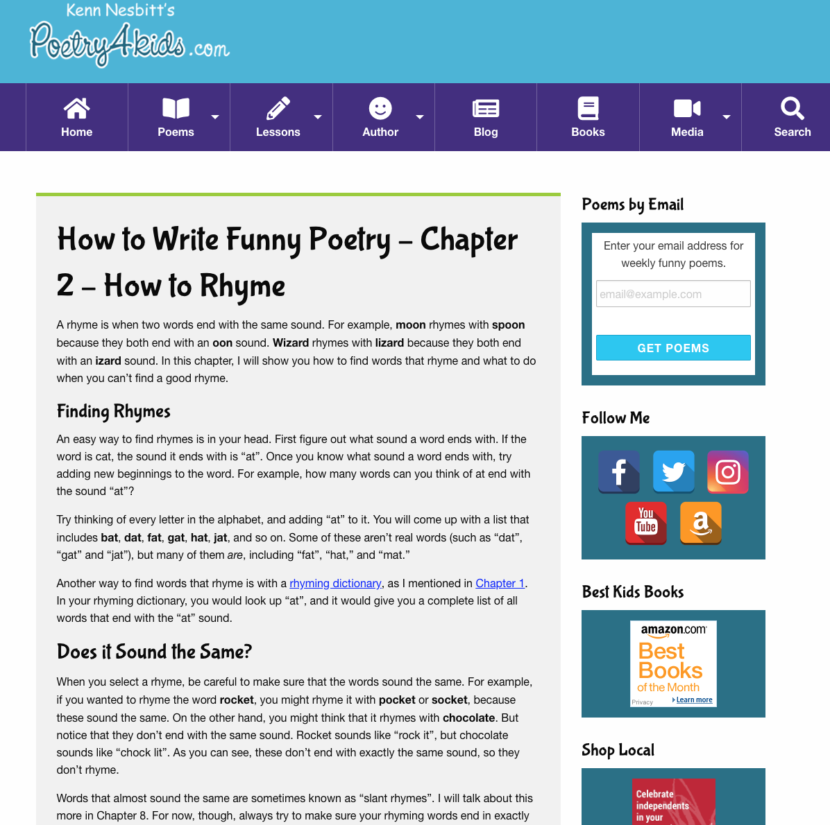 How to Write Funny Poetry — Chapter 2: How to Rhyme Activity