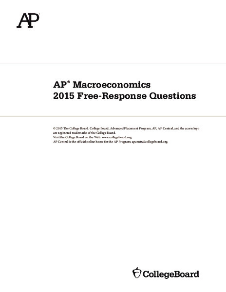 2015 AP® Macroeconomics Free-Response Questions AP Test Prep
