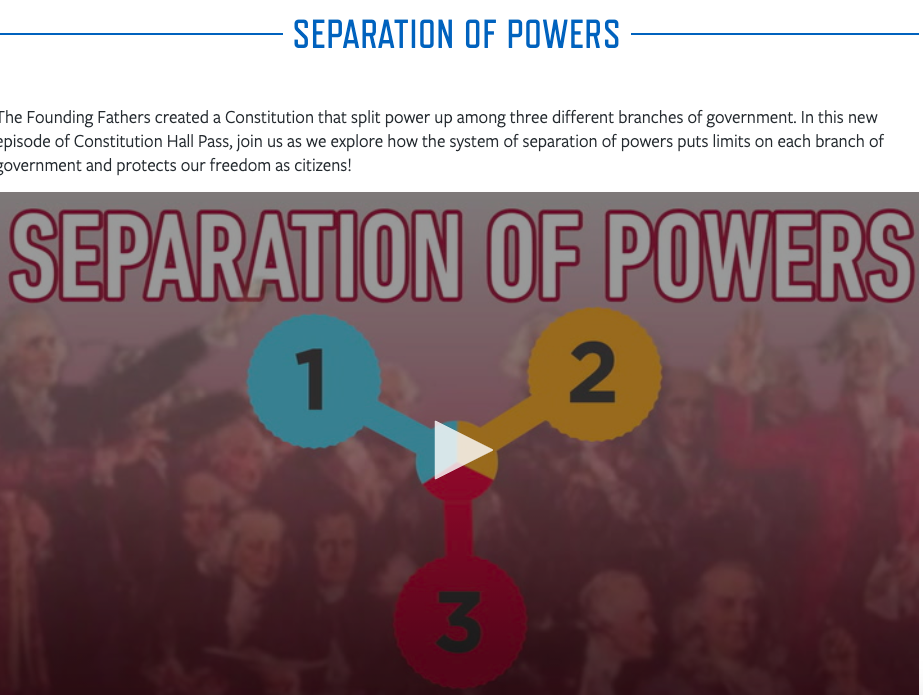 Separation of Powers Instructional Video