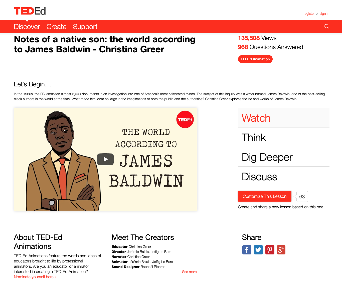 Notes of a Native Son: The World According to James Baldwin Instructional Video